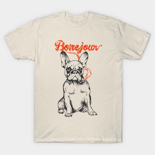 Bonejour Bulldog T-Shirt by huebucket